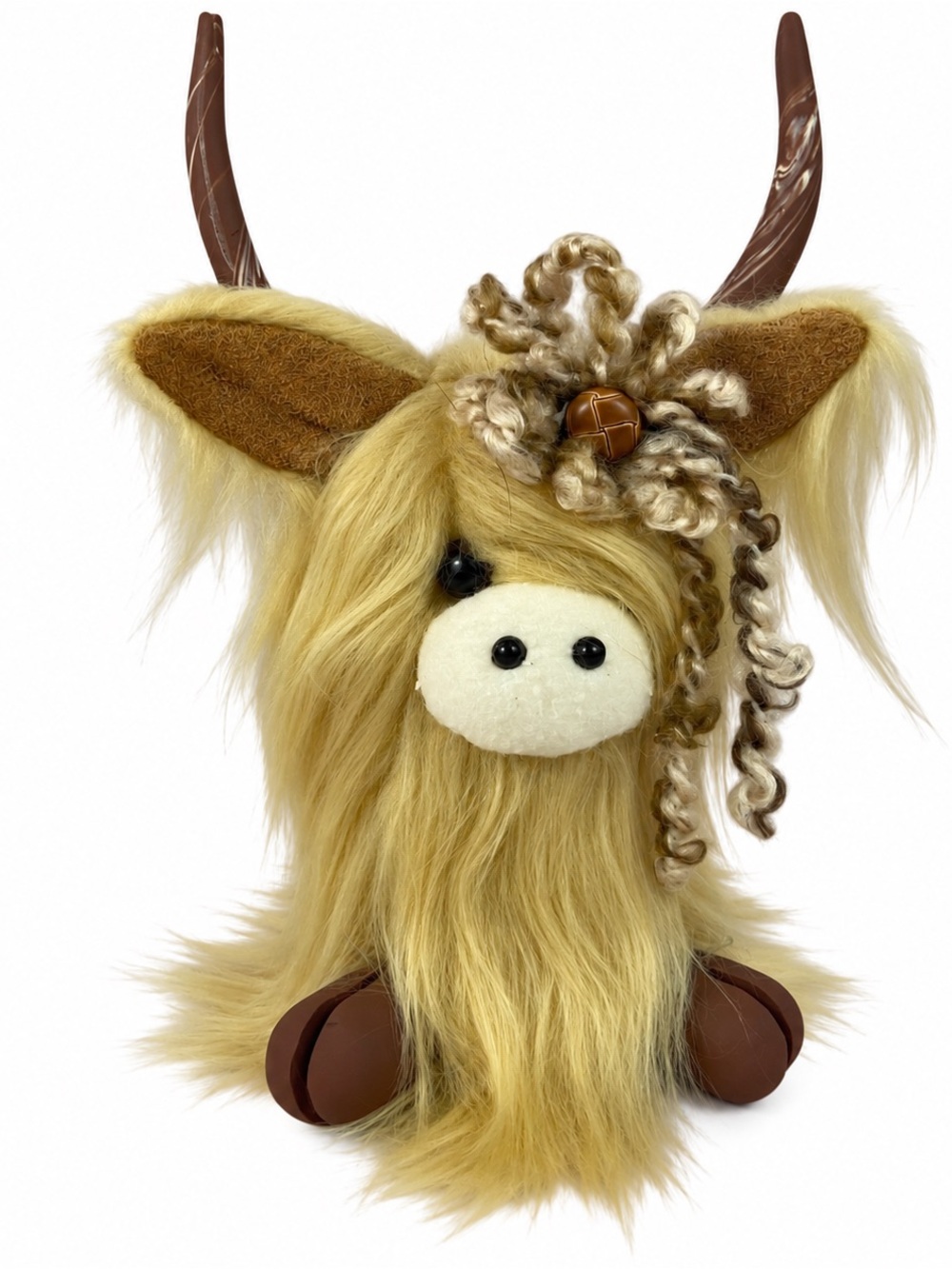 Handmade Highland Cow Coo Gnome Tan & Brown Farmhouse Rustic Decor